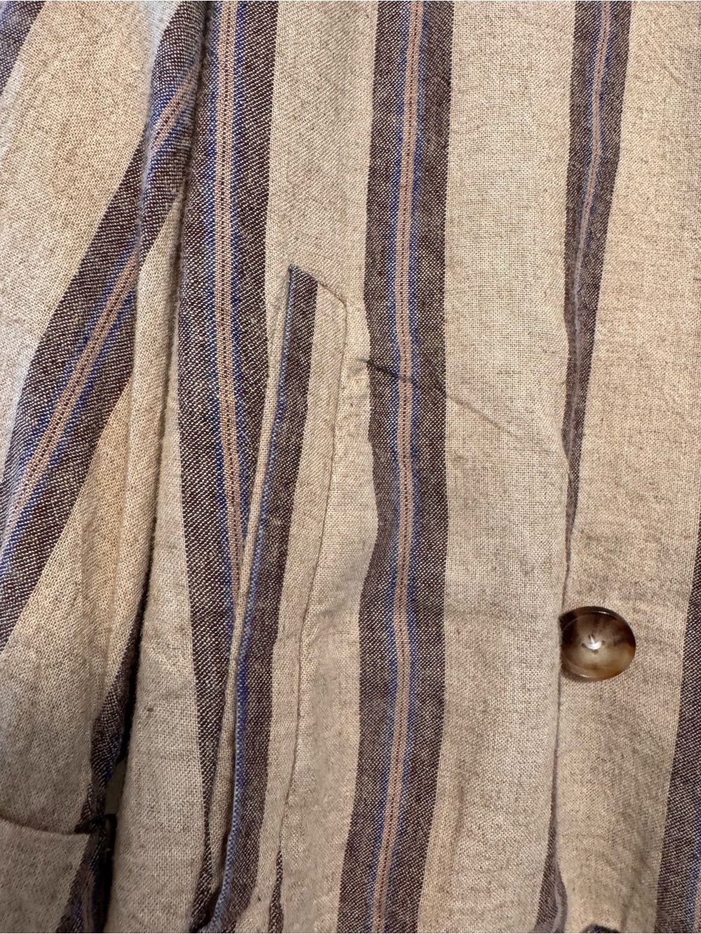 Z Supply Neutral Striped Linen-Blend blazer - Picture 9 of 12